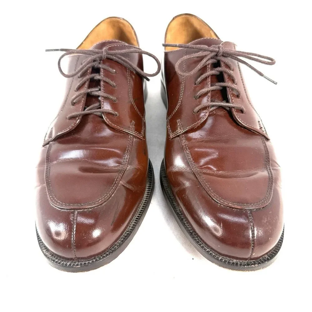 VTG Cole Haan Men's Leather Lace Up Oxford Dress Shoes Size 9D Burgundy Brown